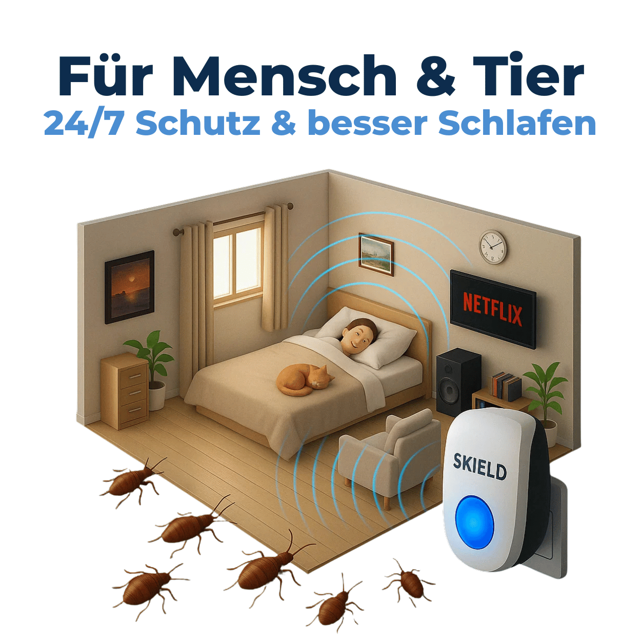 Juckreiz & Niesen stoppen – Milbenfrei schlafen mit BugShield